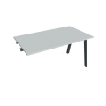 Pracovný stôl UNI A, k pozdĺ. reťazeniu, 140x75,5x80 cm, sivá/čierna