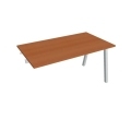 Pracovný stôl UNI A, k pozdĺ. reťazeniu, 140x75,5x80 cm, čerešňa/sivá