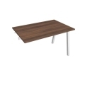 Pracovný stôl UNI A, k pozdĺ. reťazeniu, 120x75,5x80 cm, orech/biela