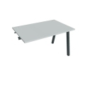 Pracovný stôl UNI A, k pozdĺ. reťazeniu, 120x75,5x80 cm, sivá/čierna