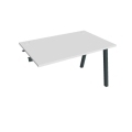 Pracovný stôl UNI A, k pozdĺ. reťazeniu, 120x75,5x80 cm, biela/čierna