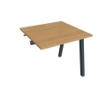 Pracovný stôl UNI A, k pozdĺ. reťazeniu, 80x75,5x80 cm, dub/čierna
