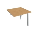 Pracovný stôl UNI A, k pozdĺ. reťazeniu, 80x75,5x80 cm, buk/sivá