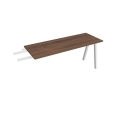 Pracovný stôl UNI A, kolmo reťaziaci, 160x75,5x60 cm, orech/biela