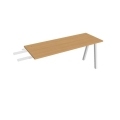 Pracovný stôl UNI A, kolmo reťaziaci, 160x75,5x60 cm, buk/biela