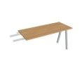 Pracovný stôl UNI A, kolmo reťaziaci, 140x75,5x60 cm, dub/sivá