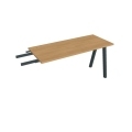 Pracovný stôl UNI A, kolmo reťaziaci, 140x75,5x60 cm, dub/čierna