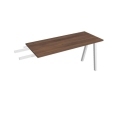 Pracovný stôl UNI A, kolmo reťaziaci, 140x75,5x60 cm, orech/biela