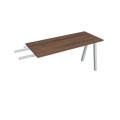 Pracovný stôl UNI A, kolmo reťaziaci, 140x75,5x60 cm, orech/sivá