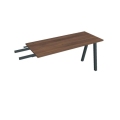 Pracovný stôl UNI A, kolmo reťaziaci, 140x75,5x60 cm, orech/čierna