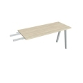 Pracovný stôl UNI A, kolmo reťaziaci, 140x75,5x60 cm, agát/sivá