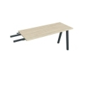 Pracovný stôl UNI A, kolmo reťaziaci, 140x75,5x60 cm, agát/čierna