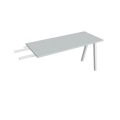 Pracovný stôl UNI A, kolmo reťaziaci, 140x75,5x60 cm, sivá/biela