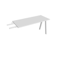 Pracovný stôl UNI A, kolmo reťaziaci, 140x75,5x60 cm, biela/biela