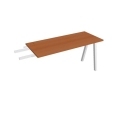 Pracovný stôl UNI A, kolmo reťaziaci, 140x75,5x60 cm, čerešňa/biela