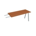 Pracovný stôl UNI A, kolmo reťaziaci, 140x75,5x60 cm, čerešňa/sivá