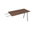 Pracovný stôl UNI A, kolmo reťaziaci, 120x75,5x60 cm, orech/sivá