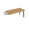 Pracovný stôl UNI A, kolmo reťaziaci, 160x75,5x80 cm, dub/čierna