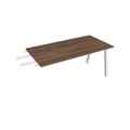 Pracovný stôl UNI A, kolmo reťaziaci, 160x75,5x80 cm, orech/biela
