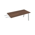 Pracovný stôl UNI A, kolmo reťaziaci, 160x75,5x80 cm, orech/sivá