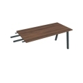 Pracovný stôl UNI A, kolmo reťaziaci, 160x75,5x80 cm, orech/čierna