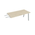Pracovný stôl UNI A, kolmo reťaziaci, 160x75,5x80 cm, agát/sivá