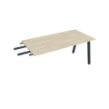 Pracovný stôl UNI A, kolmo reťaziaci, 160x75,5x80 cm, agát/čierna
