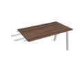 Pracovný stôl UNI A, kolmo reťaziaci, 140x75,5x80 cm, orech/sivá