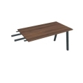 Pracovný stôl UNI A, kolmo reťaziaci, 140x75,5x80 cm, orech/čierna