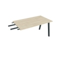Pracovný stôl UNI A, kolmo reťaziaci, 140x75,5x80 cm, agát/čierna
