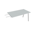 Pracovný stôl UNI A, kolmo reťaziaci, 140x75,5x80 cm, sivá/biela
