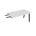 Pracovný stôl UNI A, kolmo reťaziaci, 140x75,5x80 cm, biela/čierna