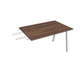 Pracovný stôl UNI A, kolmo reťaziaci, 120x75,5x80 cm, orech/biela