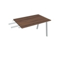 Pracovný stôl UNI A, kolmo reťaziaci, 120x75,5x80 cm, orech/sivá