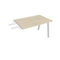 Pracovný stôl UNI A, kolmo reťaziaci, 120x75,5x80 cm, agát/biela