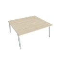 Pracovný stôl UNI A, 180x75,5x160 cm, agát/sivá