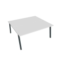 Pracovný stôl UNI A, 180x75,5x160 cm, biela/čierna