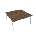 Pracovný stôl UNI A, 160x75,5x160 cm, orech/biela