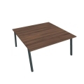 Pracovný stôl UNI A, 160x75,5x160 cm, orech/čierna