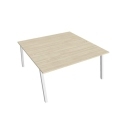 Pracovný stôl UNI A, 160x75,5x160 cm, agát/biela