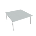 Pracovný stôl UNI A, 160x75,5x160 cm, sivá/biela