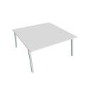 Pracovný stôl UNI A, 160x75,5x160 cm, biela/sivá