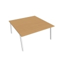 Pracovný stôl UNI A, 160x75,5x160 cm, buk/biela