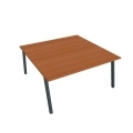 Pracovný stôl UNI A, 160x75,5x160 cm, čerešňa/čierna
