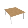 Pracovný stôl UNI A, 140x75,5x160 cm, dub/biela