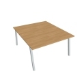 Pracovný stôl UNI A, 140x75,5x160 cm, dub/sivá