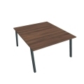 Pracovný stôl UNI A, 140x75,5x160 cm, orech/čierna