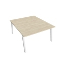 Pracovný stôl UNI A, 140x75,5x160 cm, agát/biela