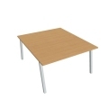 Pracovný stôl UNI A, 140x75,5x160 cm, buk/sivá