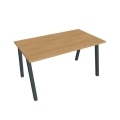Rokovací stôl UNI A, 140x75,5x80 cm, dub/čierna